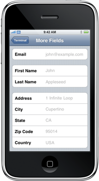 iPhone Screenshot More Fields